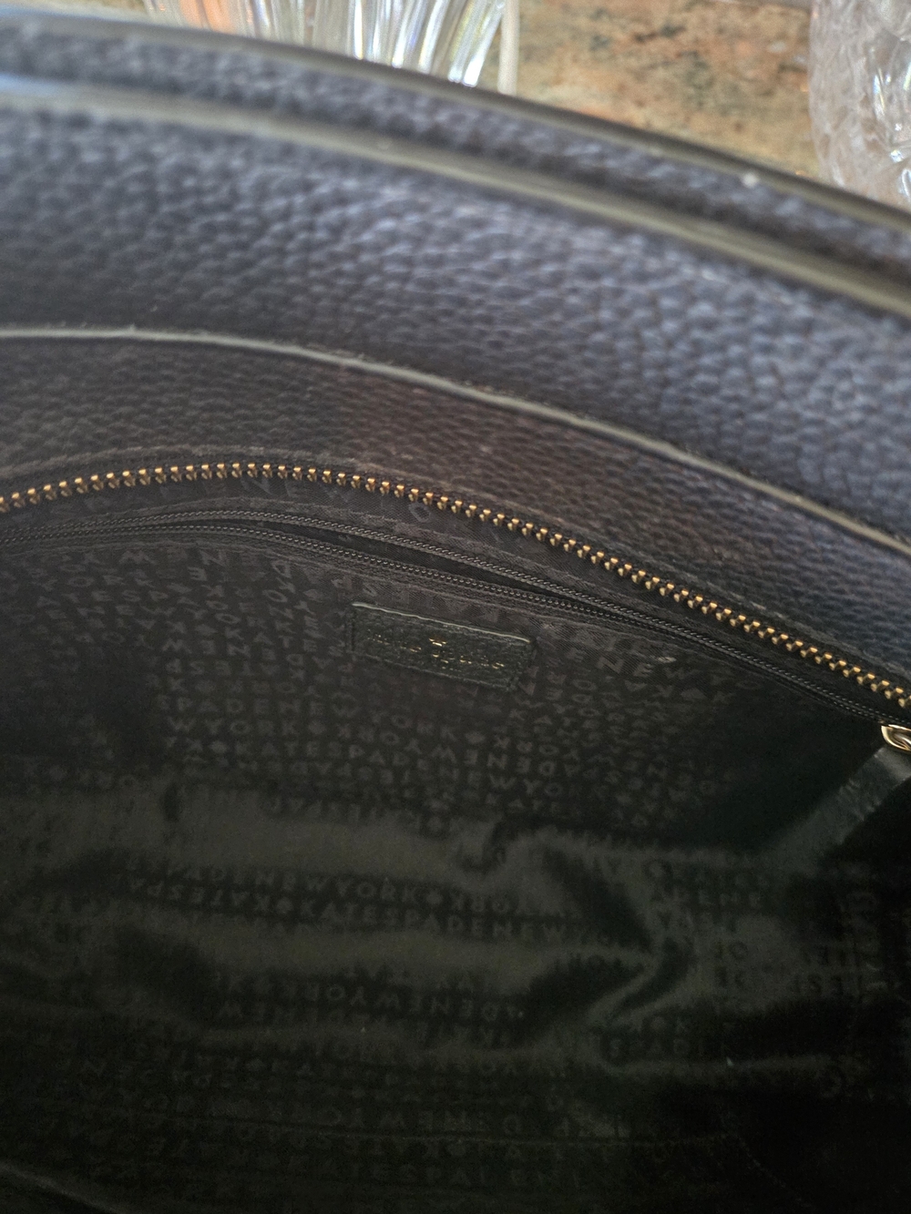 kate spade Black Leather Shoulder Bag with Soft Yellow Floral Wristlet - Picture 5 of 13